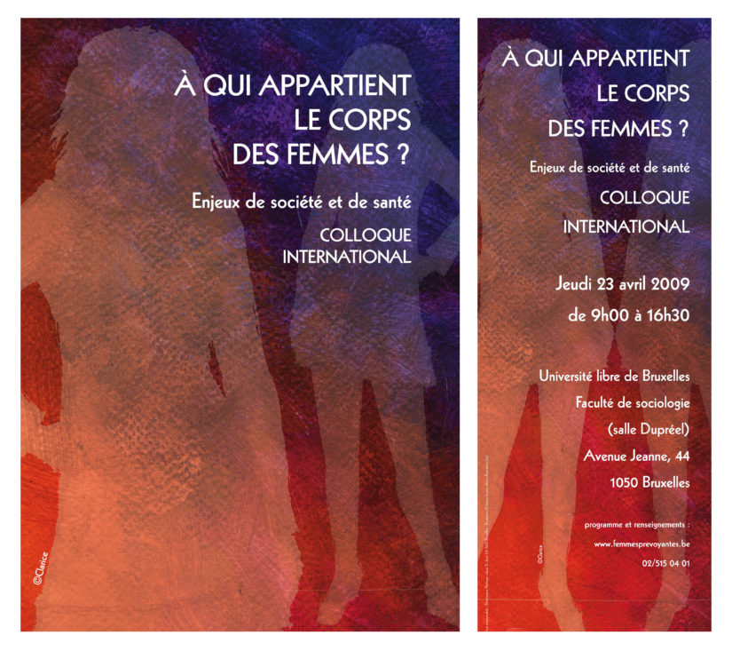 affiche, invitation, brochure pour un colloque international (pinceaux et peinture acrylique)
