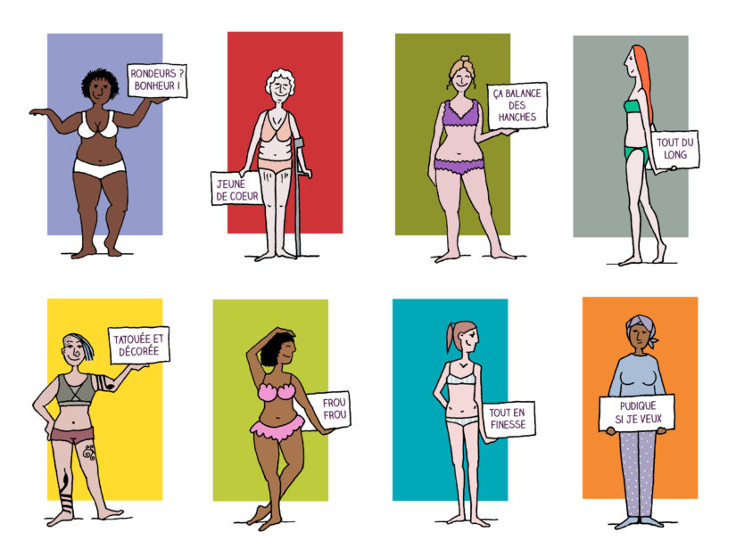 personnages pour une brochure sur la santé des femmes (marqueur et palette graphique)